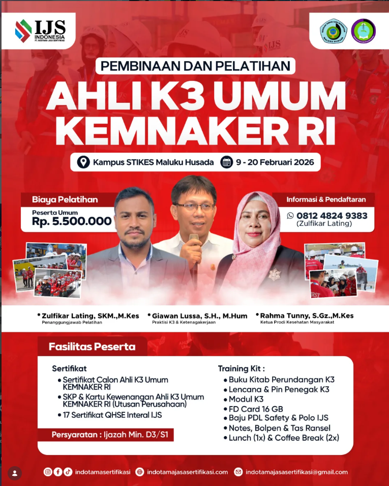 Pembinaan & Pelatihan Ahli K3 Umum Kemenaker RI